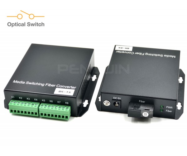 8 CH Dry Contact (Relay Switch) Fiber Converter SM / MM 20KM